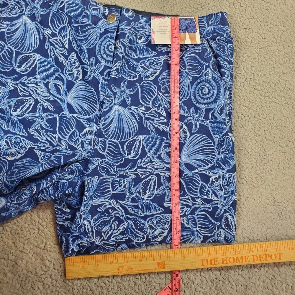 Stella Parker Icon Chino Shorts Womens 14 Blue Seashell‎ Coastal Nautical Preppy